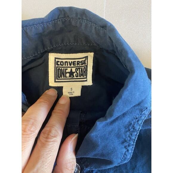 Converse One Star Short Sleeve Shirt Men’s Small Button Up Collar 100% Cotton - Picture 9 of 11